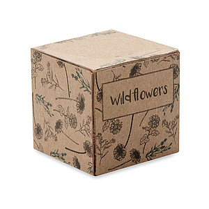 Sada pro pěstování kvítí dodávaná v kartonové krabičce. Včetně semen divokých květin - reklamní předměty