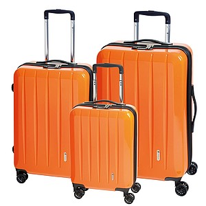 Sada tří kufrů, oranžová - kufry s potiskem