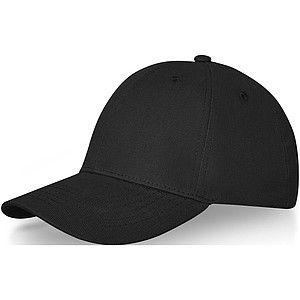 Šestipanelová čepice s tvarovaným kšiltem, černá - reklamní kšiltovky