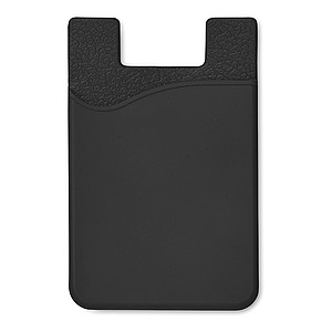 Silikonový držák na karty, černý - pouzdro na vizitky