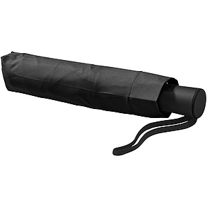 Skládací třísekční deštník s potahem z PE pongee, černá