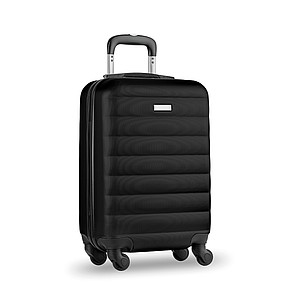 Skořepinový kufr na kolečkách, černý - kufry s potiskem