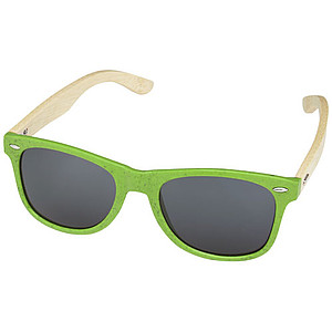 Sluneční brýle, bambus a plast, světle zelené obroučky - sluneční brýle s vlastním potiskem