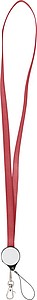Šňůrka na krk s nabíjecím kabelem, červená - reklamní předměty