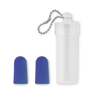 Špunty do uší v plastovém obalu, modré - reklamní předměty