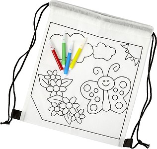 TALKON Stahovací batoh z netkané textilie s obrázkem k vybarvení - reklamní předměty