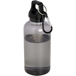 Transparentní láhev na pití s karabinou, 400ml, černá