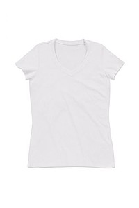Tričko STEDMAN STARS JANET V-NECK bílá L - dámská trička s vlastním potiskem