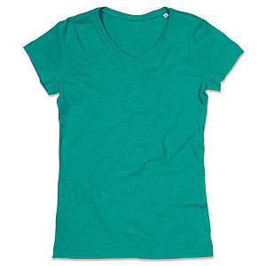 Tričko STEDMAN STARS SHARON V-NECK bahama zelená L - dámská trička s vlastním potiskem