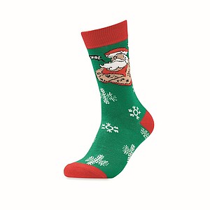 Vánoční ponožky 38-42, zelený motiv - vánoční reklamní předměty