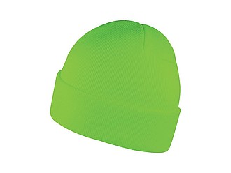 ZOBAR Dvojitě pletená zimní čepice, unisex, neonově zelená - zimní čepice s vlastním potiskem